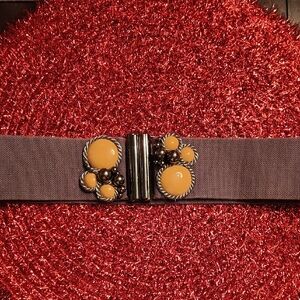 Elegant Gray Belt with Orange Accents